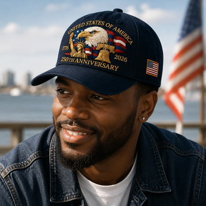 🗽Eagle & Liberty – United States 250th Anniversary Printed Hat🦅(Breathable & Lightweight Comfort & Unisex Fit)