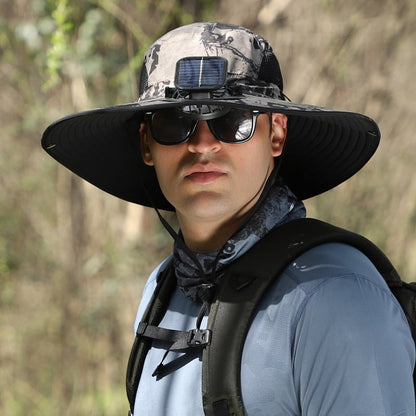 🔥Father’s Day 49% OFF - Wide Brim Solar Fan Outdoor Fishing Hat-Solar & USB Charging