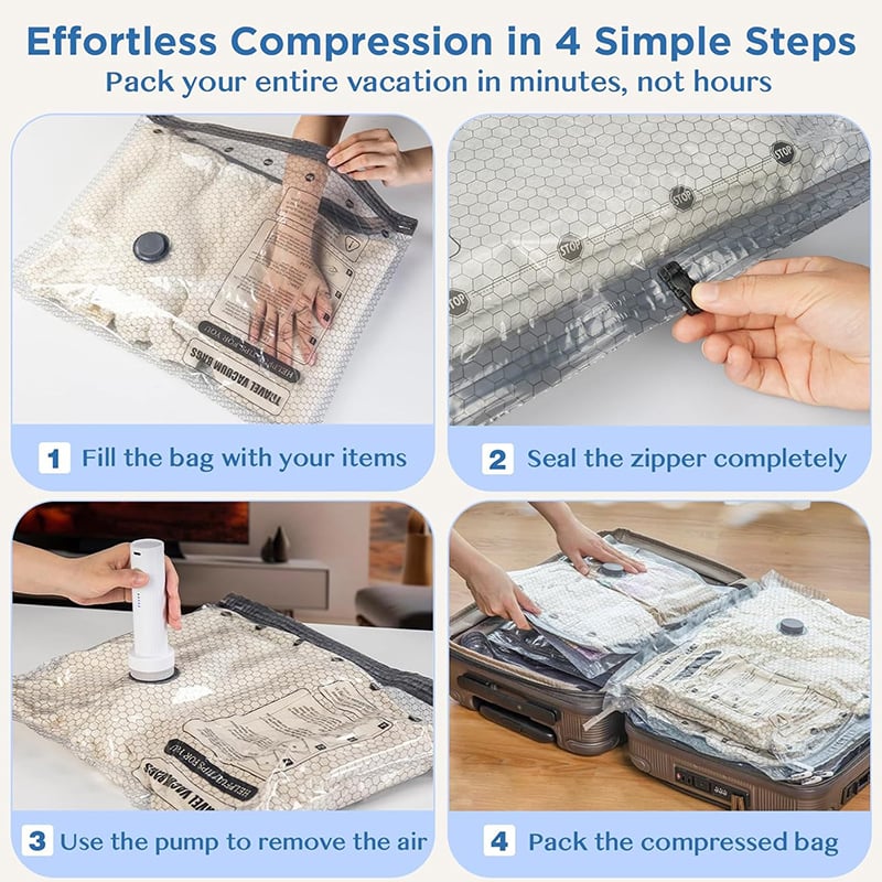🔥HOT SALE 49% OFF -🔥Cordless Travel Vacuum Storage Compression Bag Set✈️