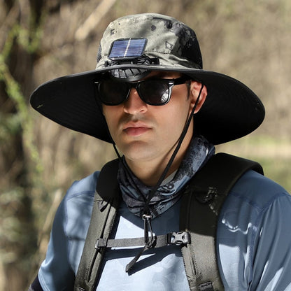 🔥Father’s Day 49% OFF - Wide Brim Solar Fan Outdoor Fishing Hat-Solar & USB Charging