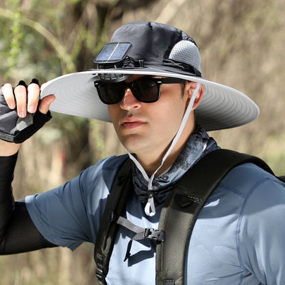🔥Father’s Day 49% OFF - Wide Brim Solar Fan Outdoor Fishing Hat-Solar & USB Charging