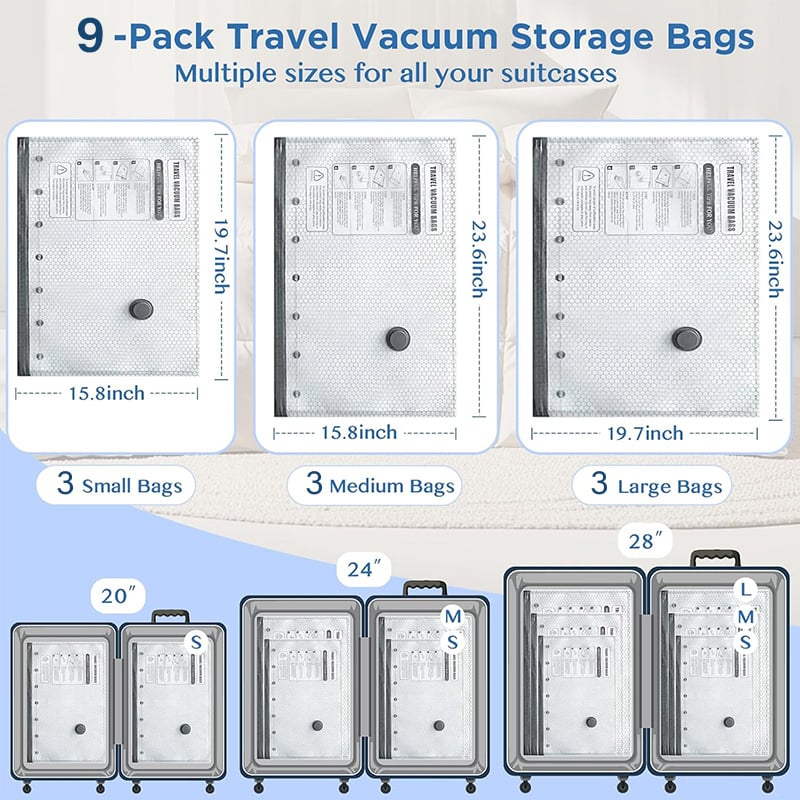 🔥HOT SALE 49% OFF -🔥Cordless Travel Vacuum Storage Compression Bag Set✈️