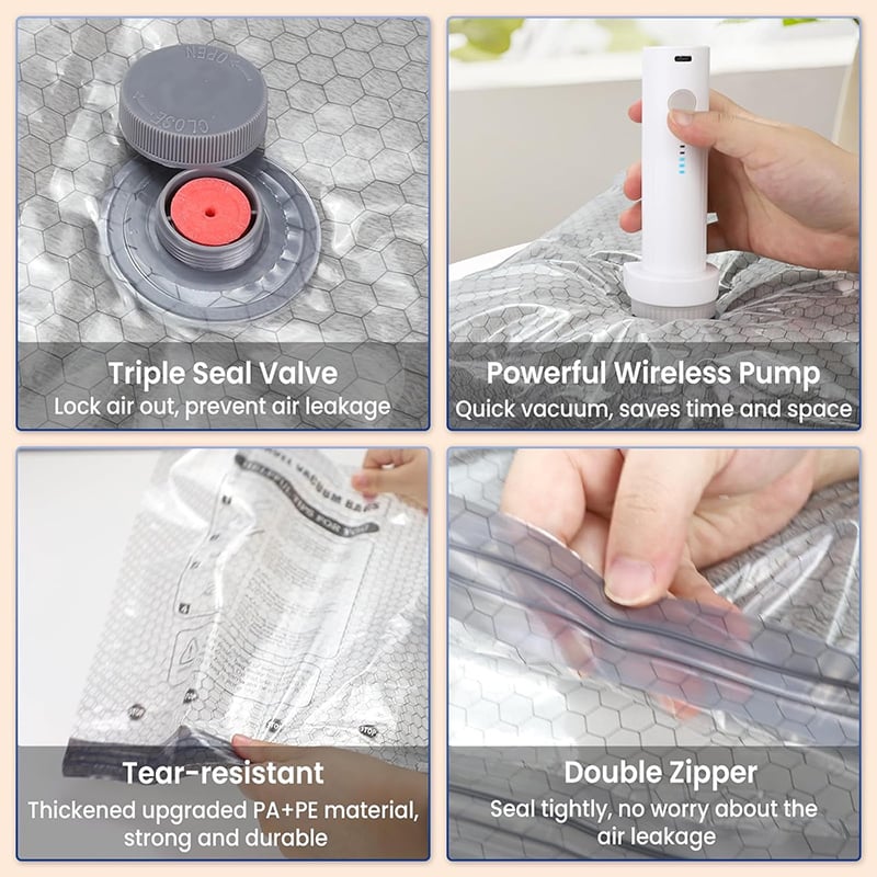 🔥HOT SALE 49% OFF -🔥Cordless Travel Vacuum Storage Compression Bag Set✈️