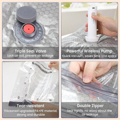 🔥HOT SALE 49% OFF -🔥Cordless Travel Vacuum Storage Compression Bag Set✈️