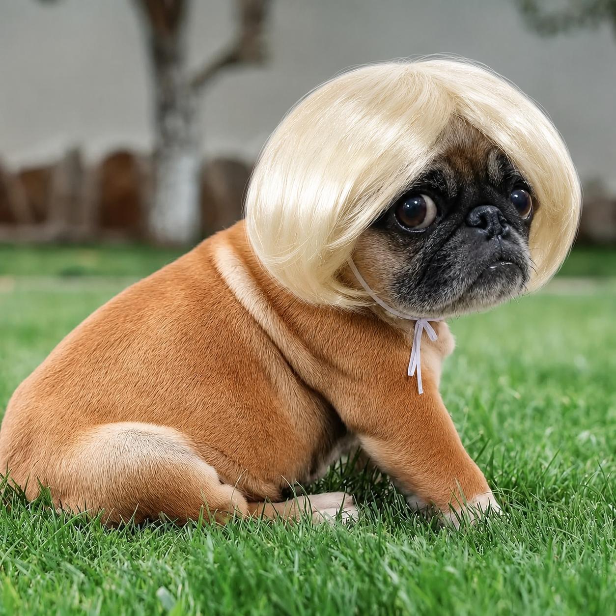 🐶 Funny Pet Wig Headband for Dogs & Cats – Cute Costume Accessory for Photos, Parties & Holidays
