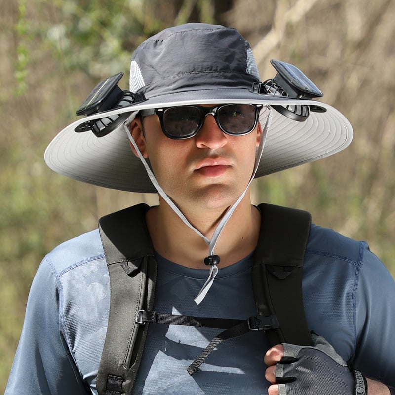 🔥Father’s Day 49% OFF - Wide Brim Solar Fan Outdoor Fishing Hat-Solar & USB Charging