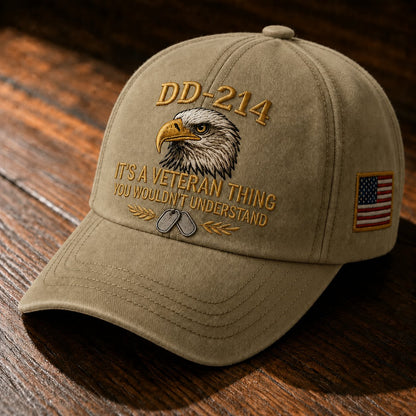 DD-214 Veteran 3D Embroidered Cap - “IT'S A VETERAN THING YOU WOULDN'T UNDERSTAND”