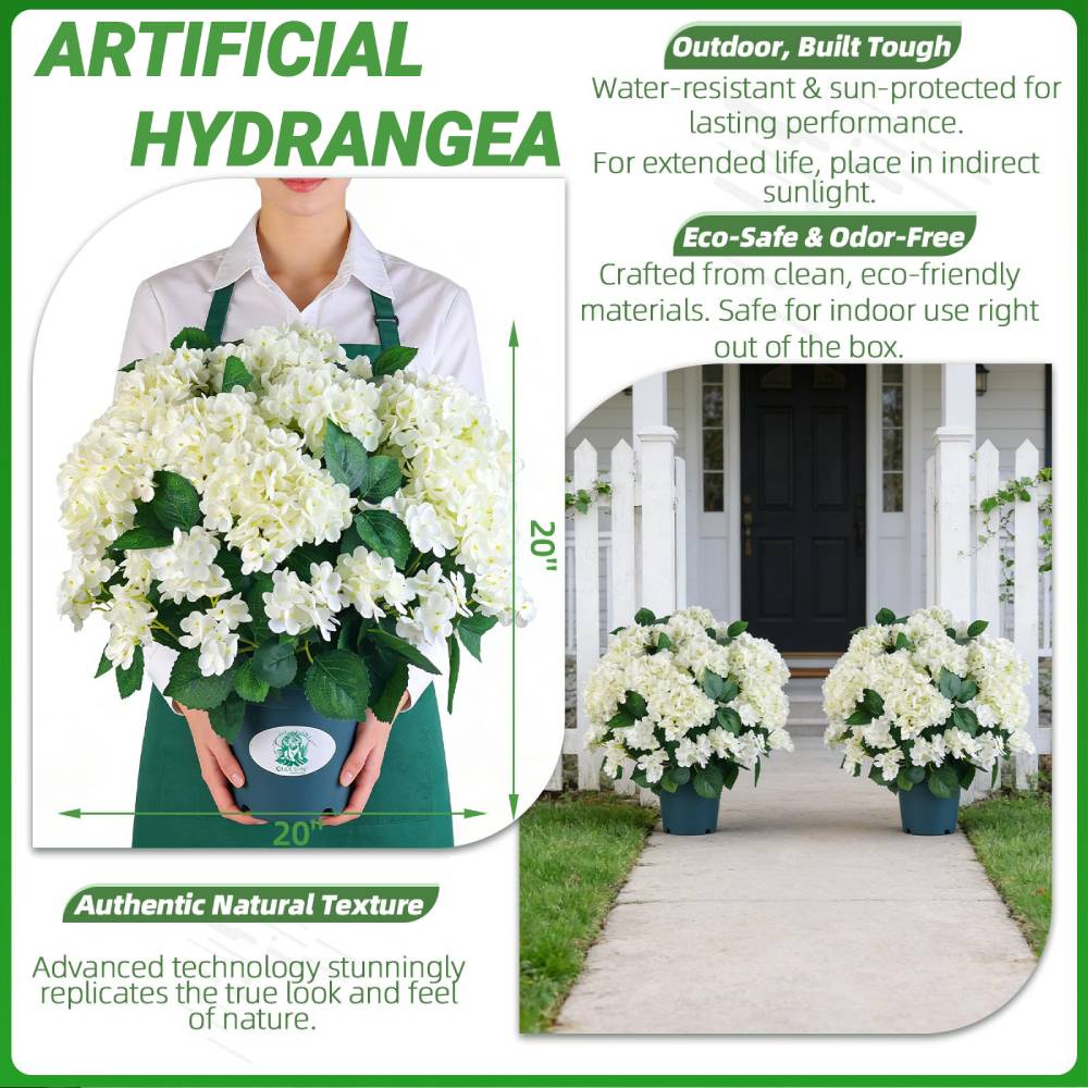 🔥Last Day 70% OFF🔥Artificial Outdoor Hydrangea Flowers - UV resistant, Waterproof, Windproof V