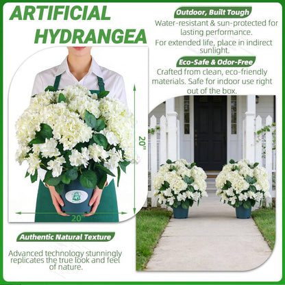 🔥Last Day 70% OFF🔥Artificial Outdoor Hydrangea Flowers - UV resistant, Waterproof, Windproof V