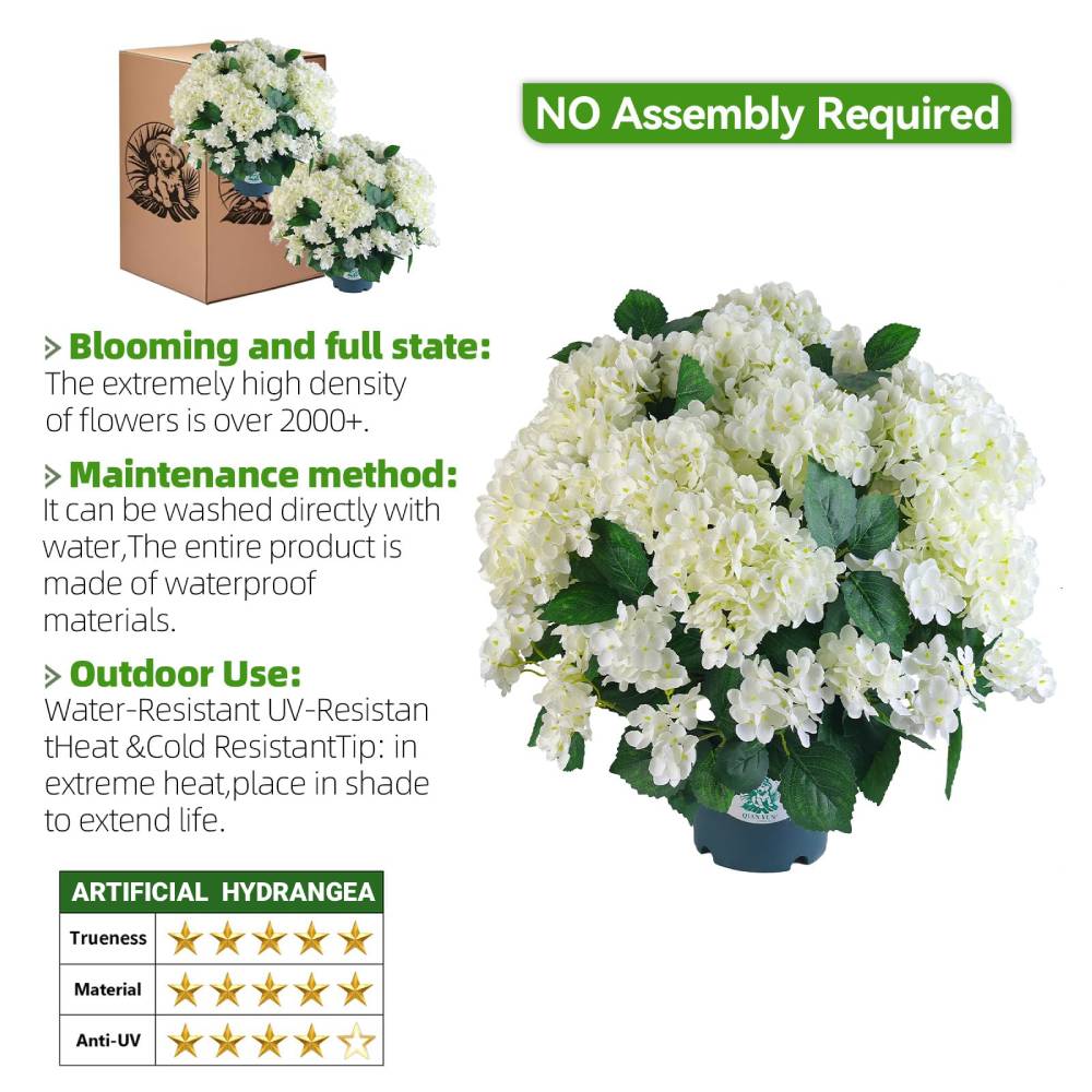 🔥Last Day 70% OFF🔥Artificial Outdoor Hydrangea Flowers - UV resistant, Waterproof, Windproof V